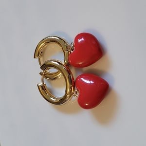 BaubleBar red heart huggies